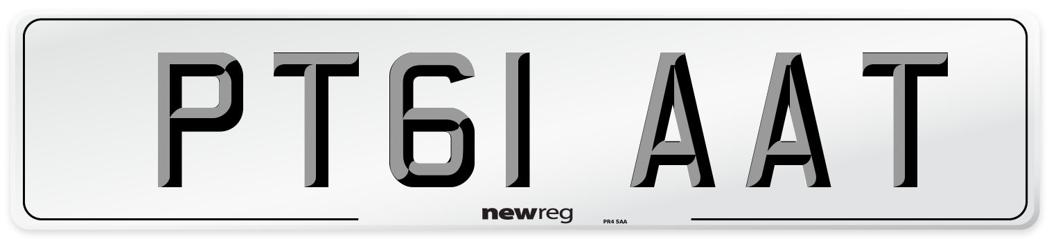 PT61 AAT Number Plate from New Reg